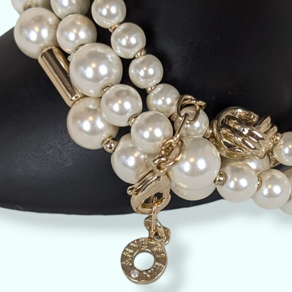 Anne Klein Set of 3 Faux Pearl Beaded Bracelets - Picture 4 of 5